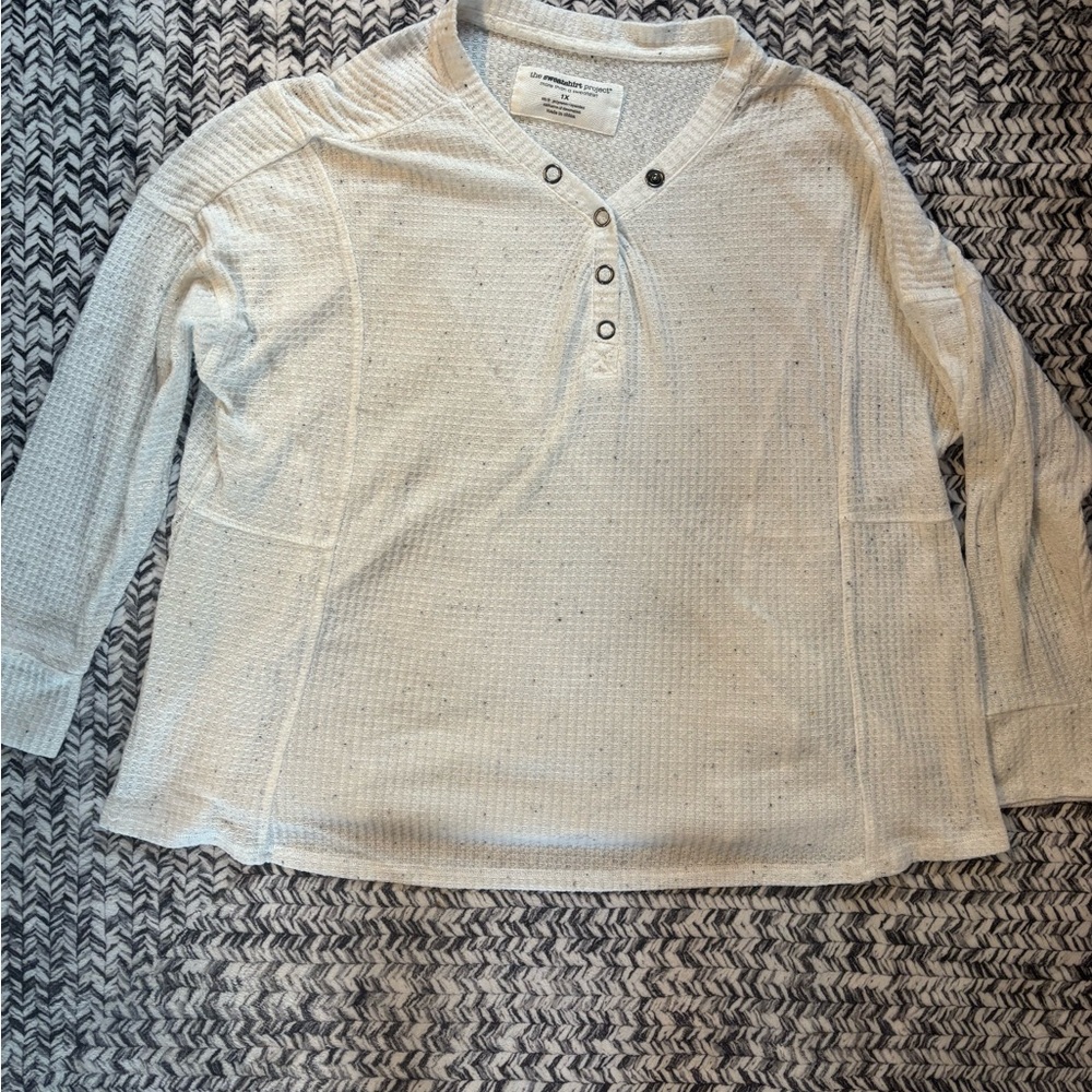 The Sweatshirt Project Waffle Knit Textured Shirt Women’s XL - Picture 5 of 5